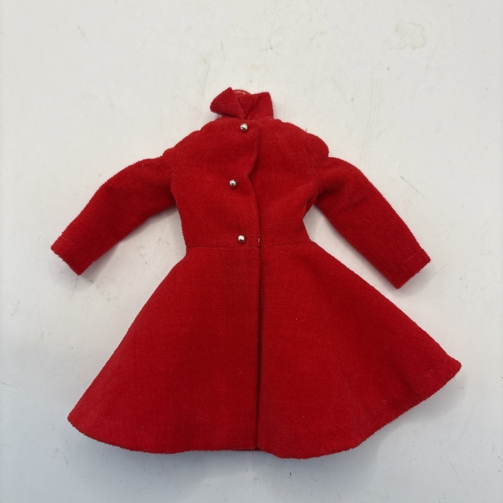 Vtg 60's Barbie Skipper Doll Coat Red Flare Velvet Silken Flame #1906 Mattel